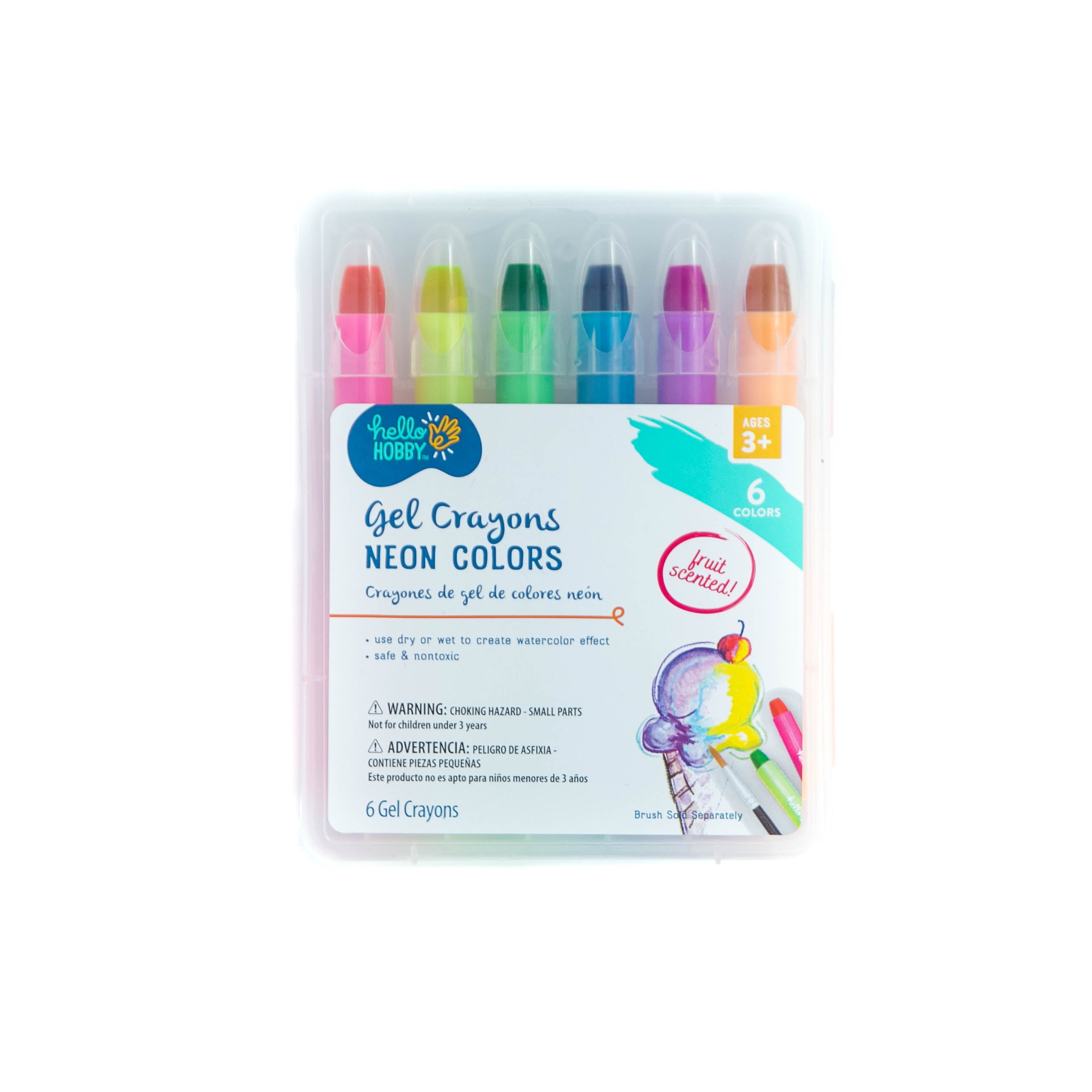 Hello Hobby Fruit Scented Watercolor Cream Set Gel Crayons (6 Pack)