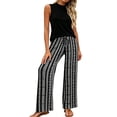 thumbnail image 4 of Enjoytime Summer Outfits for Women 2026 Sleeveless Tops with Print Wide Leg Pants 2 Piece Lounge Set Travel Casual Outfits, 4 of 6