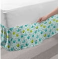 thumbnail image 2 of Whale Bed Skirt, Animals of the Seas in Many Designs Polka Dots and Stripes, Elastic Bedskirt Dust Ruffle Wrap Around for Bedding Decor, 4 Sizes, Sea Green Turquoise, by Ambesonne, 2 of 2
