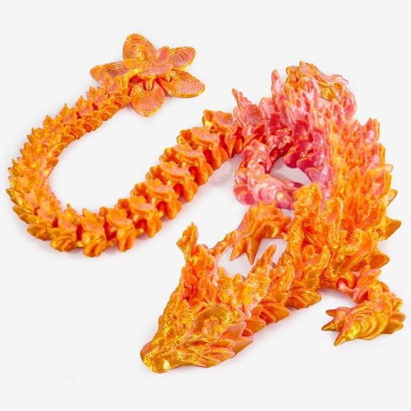 3D Printed Cherry Blossom Dragon Articulated Desk Decor Collectible Figurine