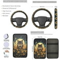 thumbnail image 3 of Yuyamidu 13 PCS Car Seat Covers Wolf Sunflowers Steering Wheel Cover Seatbelt Strap Pad Armrest Cover Pad Lip Gloss Bag Keychain Cup Coasters for SUV Truck, 3 of 6