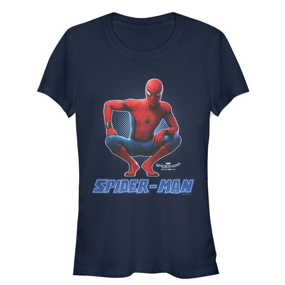 Junior's Marvel Spider-Man: Homecoming Friendly Neighbor  Graphic Tee Navy Blue Small