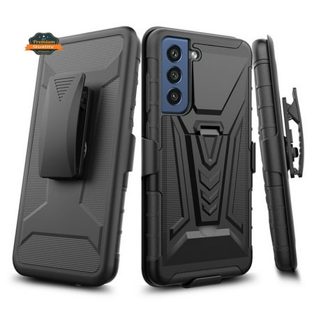 For TCL 30 XE 5G Hybrid Armor Kickstand with Swivel Belt Clip Holster Heavy Duty 3in1 Defender Shockproof TPU Rugged Phone Case Cover by Xpression - Black
