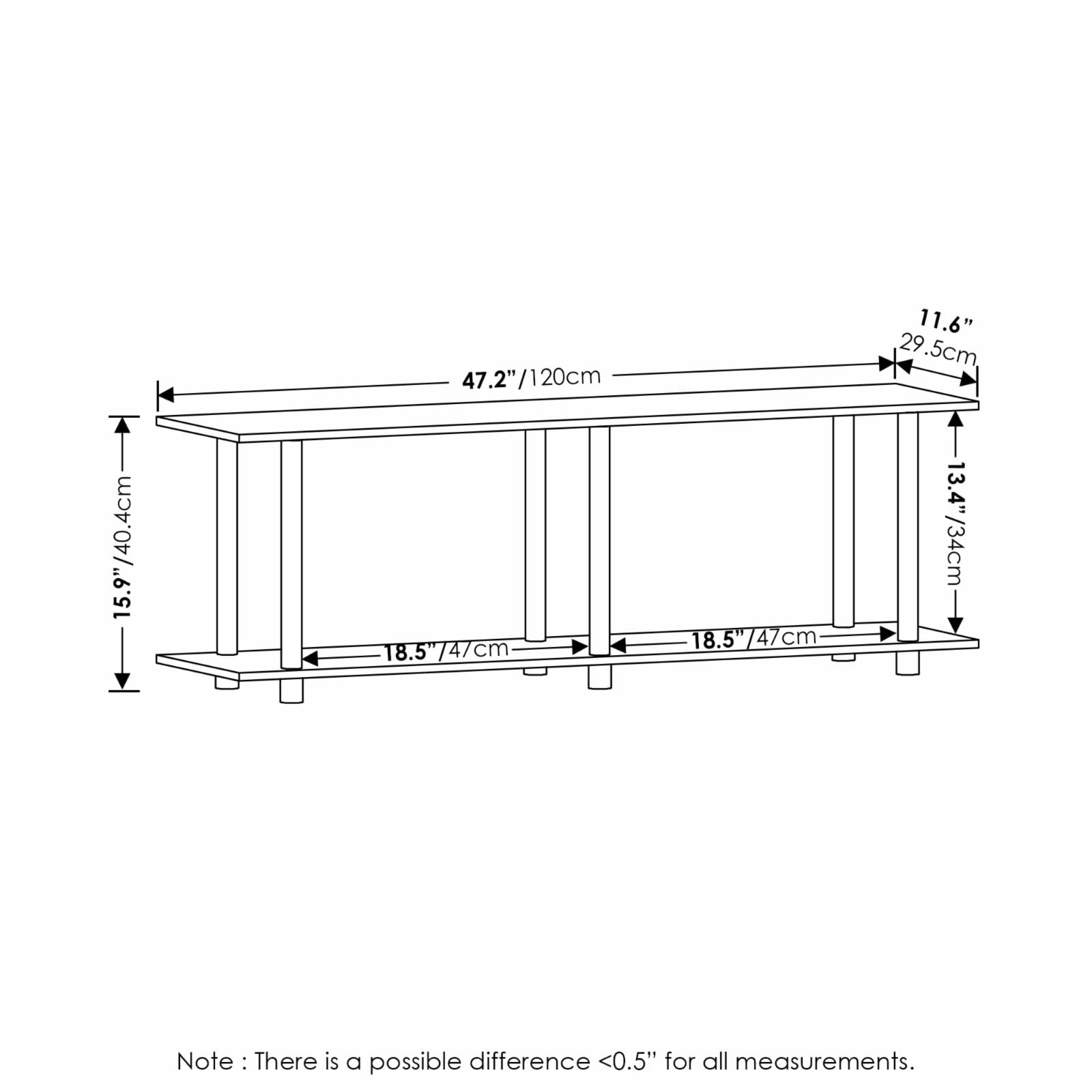 Furinno Turn-S-Tube 3-Tier TV Stand with Square Tube, Gray