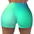 thumbnail image 2 of Fotbe blue green colors Seamless Shorts, Womens Workout Shorts High Waist Stretch Booty Short for Gym/Yoga/Running/Biking-XX-Large-XX-Large, 2 of 8