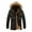 Black, variant on Long Sleeve Parkas Coats for Men Winter Thickened Plus Size Padded Windproof Warm Cotton Padded Coat Dark Blue