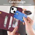 thumbnail image 6 of SaniMore for iPhone 15 PU Leather Case RFID Blocking, Back Magnetic Button Flip Wallet Cover Built-in Card Slot & Multi-Angle Kickstand Ultra-Thin Full Body Protective Shell, Winered, 6 of 6