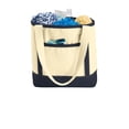 thumbnail image 2 of Port Authority Adult Female canvas Tote Nat/Navy One Size Fits All, 2 of 3