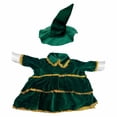 thumbnail image 2 of Cififendec Christmas 23" Porch Goose Costume Set, Green Velvet Tiered Dress with Golden Tinsel Trim and Hat for Goose Statue Outfitting, 2 of 9