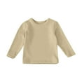 thumbnail image 3 of TQWQT Girls Long Sleeve Shirts Khaki Girls Tops Size 11-12 Winter Fleece Lined Shirt Warm Crew Neck Tee Shirts Tween Girls Clothes, 3 of 6