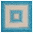 thumbnail image 2 of SAFAVIEH Braided Neville Bordered Machine Washable Reversible Area Rug, Blue/Beige, 5' x 5' Square, 2 of 15