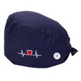 thumbnail image 2 of Gorra de trabajo para hombre y mujer con botón, banda para el sudor, correa ajustable para el cabello Azul oscuro, 2 of 7