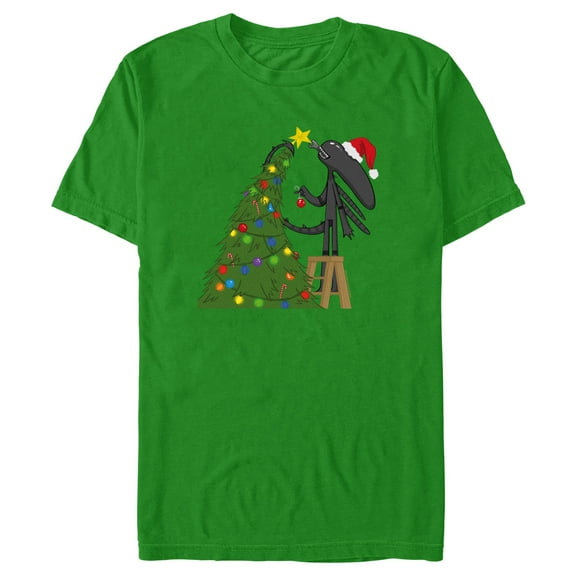 Men's Aliens Christmas Tree Decor Graphic T-Shirt