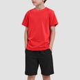 thumbnail image 3 of Futezty Toddler Boys Clothes Summer Outfit Sets, Boys Outfit Sets, Solid Color 2 Pieces Short Sleeve T Shirts with Shorts Sets Boys Casual Short Sleeved Drawstring Pants Suit, 3 of 4