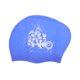 thumbnail image 1 of Gorro de natación impermeable con patrón floral para mujeres, 1 pieza, azul, 1 of 6