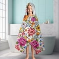 thumbnail image 6 of Pioneer Flower Floral Print Pattern Hooded Bath Towel，60"x35" for Ages 3 To 12 Kids, Quick Dry Lightweight Soft Microfiber Hood Beach Towel Cover Up for Kids, 6 of 7