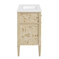 thumbnail image 3 of Single Sink Vanity Cabinet, White Burl, Wood, Hotel Bedroom Bathroom, Modern Contemporary HB36047, 3 of 15