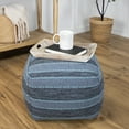thumbnail image 3 of Northlight Striped Woven Cotton Square Pouf - 14" - Gray, 3 of 7