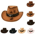thumbnail image 3 of CAIVO Men Western Cowboy Hat With Studded Bull Head Design And Star Pattern For Fashionable Cowboy Hat With Heart Caps Breathable Wear, 3 of 3