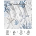 thumbnail image 7 of Summer Coastal Bed Skirt Queen Size 18" Drop Coral Starfish Nautical Beach Ruffled Wrap Around Bed Skirts Adjustable Elastic Bedskirt Dust Ruffle for Queen Size Bed, 7 of 7