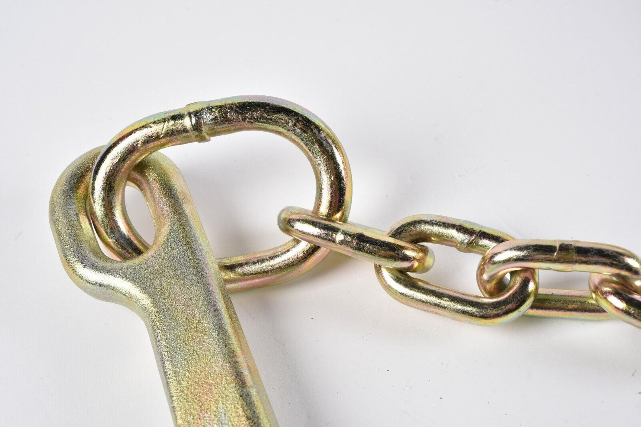 5/16" x 10' Long Shank J Hook Tow Chain w. RTJ Cluster & Grab Hook, 4700 lbs WLL
