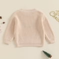 thumbnail image 3 of Okbabeha Baby Christmas Sweaters Cute Long Sleeve Letter Embroidery Knit Pullover Toddler Kids Girls Boys Winter Holiday Top, 3 of 7