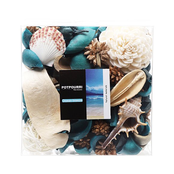 Qingbei Rina Blue Potpourri,Ocean Scent Potpourri Dried Flower,Spring Decorative Bowl Vase Filler, Home Fragrance Sachet, Beach Coastal Breeze Decor,9.8 Oz