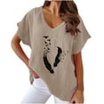 thumbnail image 1 of Birdeem T-Shirts à Col en V pour Femmes Mode Confortable Blouses Féminines Hauts, 1 of 6