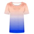 thumbnail image 4 of Summer Tee for Women Gradient Shirts Short Sleeve Tops Casual Loose Blouses Teen Girls Outfit, 4 of 4