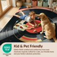 thumbnail image 4 of Design&I 8'x10' Washable Area Rug Vinyl Retro Record Music Cd Concentric Grooves Abstract Round for King Size Bedroom, Under Bed, Sleek Flatweave Pet Friendly, 4 of 7