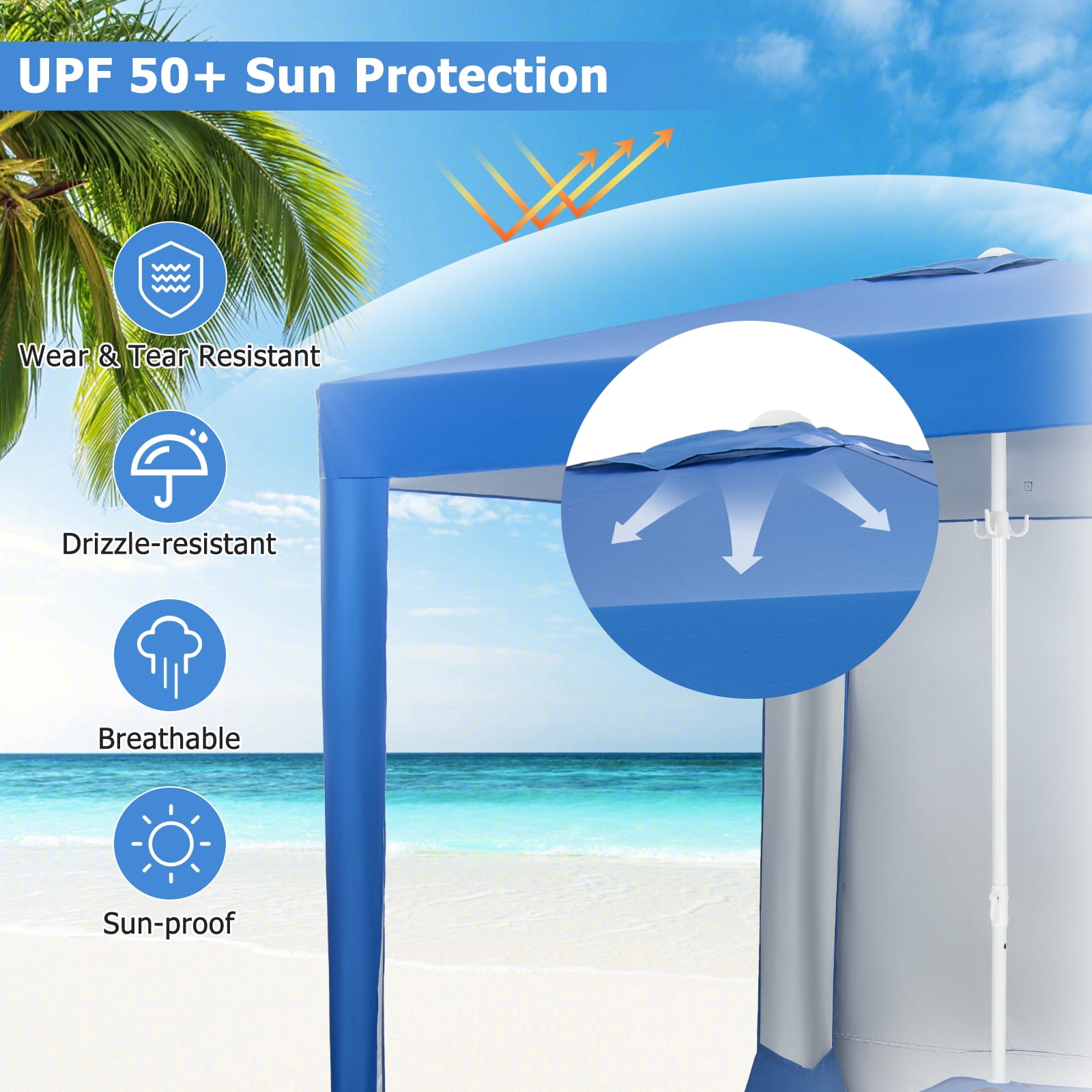 Tente Parasol Abat-jour De Plage Cabane Wet, Protection UPF 50, Neuve Avec Sac De Rangement