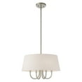 thumbnail image 4 of Livex Lighting  Belclaire 4-Light Oatmeal Shade Pendant Chandelier - 18"Dia. x 19.5"-49.5"Adj. H - 18"Dia. x 19.5"-49.5"Adj. H English Bronze Matte, 4 of 5