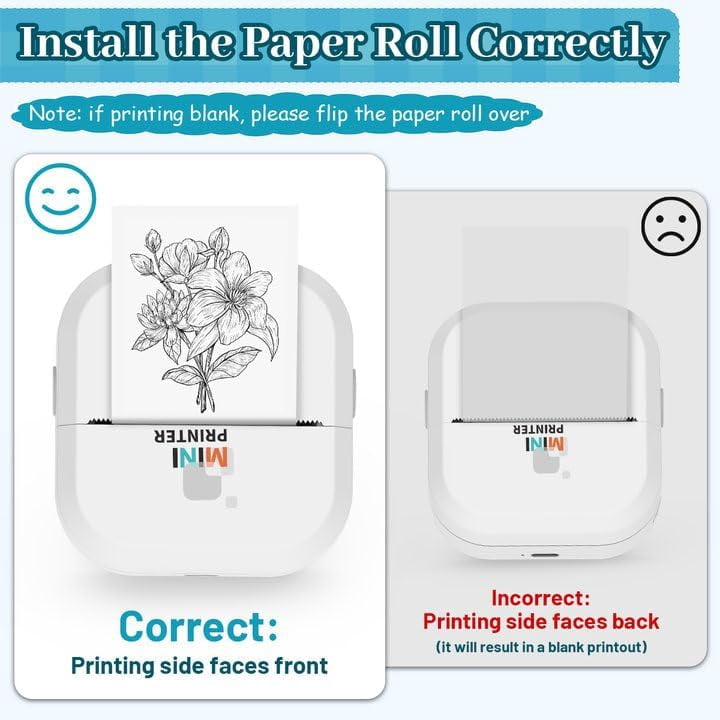 Banral Portable Inkless Bluetooth Pocket Printer, Mini Sticker Maker with 13 Paper Rolls for DIY Labels, Journaling, iPhone Android Phone Tablet Compatible