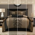 thumbnail image 4 of Nanshing Hylda 7-Piece Glam Comforter Set, California King, Brown, 4 of 7