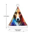 thumbnail image 3 of Haiem Colorful Art Dog Pattern Santa Hat Confortable Velvet Christmas Hat for Christmas Party Favors Fit for Adults Men Women, 3 of 6
