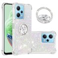 thumbnail image 1 of Funda para Xiaomi Redmi Note 12 4G con Brillo Líquido Flotante, Purpurina, Parachoques y Anillo Giratorio Soporte, 1 of 5