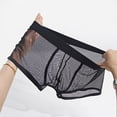 thumbnail image 4 of Fishnet Underwear for Men Mid Waisted Boxer Briefs Mens Trendy Solid Color Hollow-Out Breathable Stretchy Slim Loungewear Athletic Boxers, 4 of 7