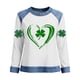 thumbnail image 2 of TaTaai St Patrick's Day Casual Women's Color Block Long Sleeve Round Neck Shirt, Fashion Comfort for Holiday Daily Wear Gift, 2 of 5