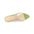 thumbnail image 4 of BLISSFUL STEP Women's Clear Point Toe High Block Heel Mules Slides Sandals Light Green 9.5, 4 of 7