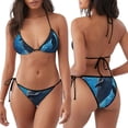 thumbnail image 3 of Fotbe Ice Blue Ocean Cute Dolphin Traje de Baño para Mujer de Dos Piezas – Bikini Sexy de Tirantes Tipo Halter con Diseño Triangular, 3 of 6