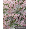 thumbnail image 6 of Pink Spring Flowers Kitchen Valances for Windows Farmhouse Linen Window Valance Curtain for Living Room Window Treatment Summer Floral Botanical White Valance Rod Pocket Topper Drape, 42 x 18 Inch, 6 of 6