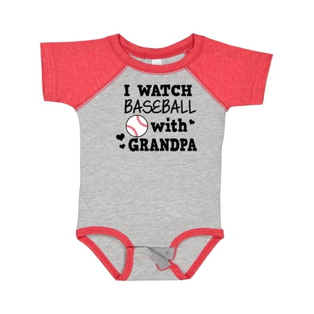 

Inktastic I Watch Baseball with My Grandpa Gift Baby Boy or Baby Girl Bodysuit