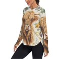 thumbnail image 2 of FORMRS Womens Long Sleeve Shirts UPF 50+ Sun Protection Quick Dry Fishing Hiking Tops, Size S-2XL, Floral Cow, 2 of 8