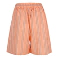 thumbnail image 6 of AJGRHE Women's Fashion Striped Casual Elastic Waist Pocket Shorts Orange L, 6 of 9