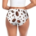 thumbnail image 3 of Womens Underwear - Brown Coffee Bean Print White No Show Seamless Underwear for Women, Stretch Women's Panties, Hipster Soft Comfort Ladies Panties Bikini Underwear Briefs, 3 of 6