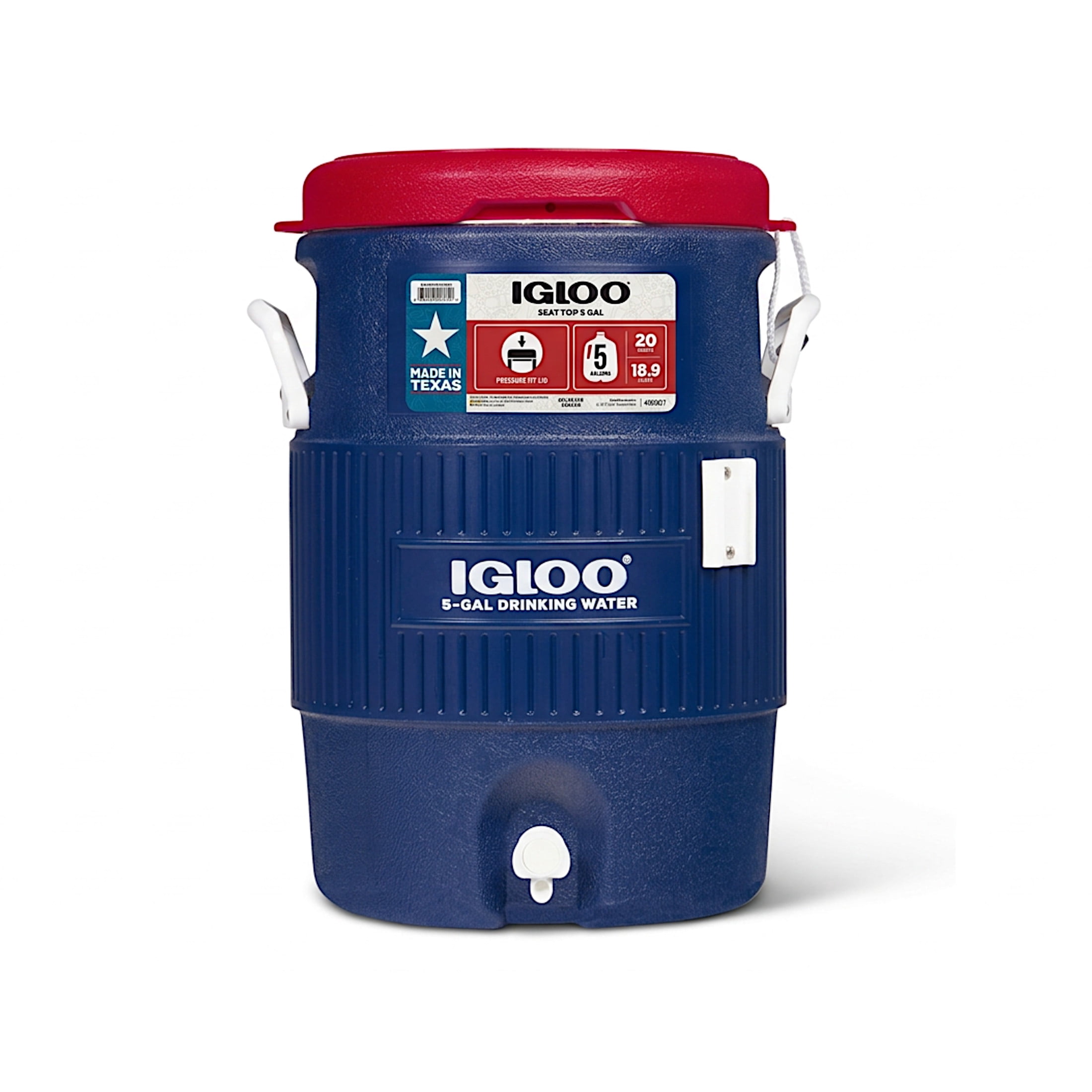 Igloo 5 Gallon Heavy-Duty Polyethylene Beverage Cooler Jug, Texas Edition