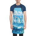 thumbnail image 2 of XMXT 1 Pcs Waterproof Kitchen Cooking Apron, Watercolor Seas Sky Illustration Adjustable Aprons for Women Men with Pockets, 2 of 9