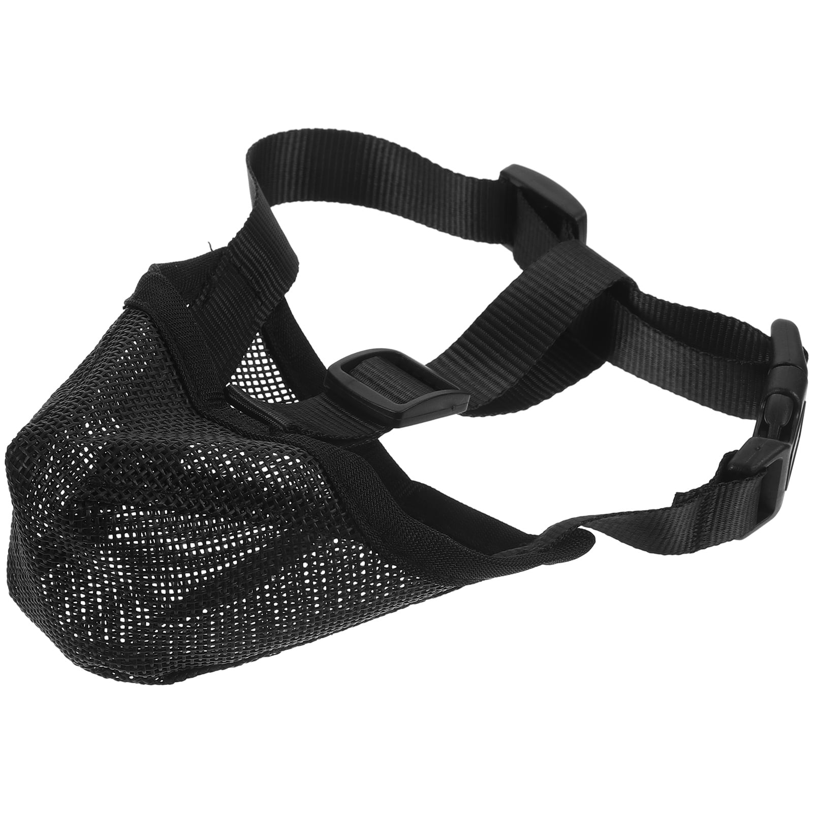 Milisten Reusable Black Breathable Dog Muzzle with Adjustable Fit for Convenient Outdoor Use