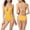 Yellow, variant on Bikinis for Women One Piece Deep V Gathering Slim Neck Strap Swimsuit Solid Color Camisole Sexy Swimwear