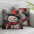 thumbnail image 3 of GOSMITH  Let it Snow Christmas Grey Pillow Covers Xmas Snowman Snowflake Decorative Square Pillow Cases Winter Holiday Home Decor Throw Pillows for Sofa Couch Outdoor, 3 of 5